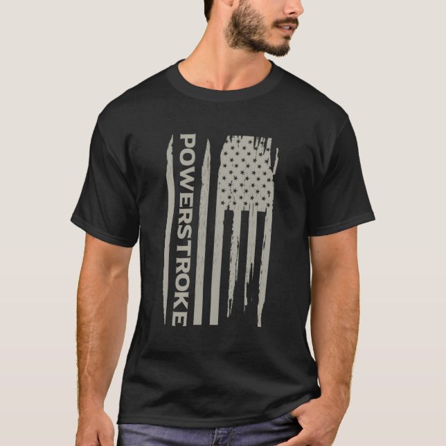 Power Stroke American Flag T-Shirt (Front)