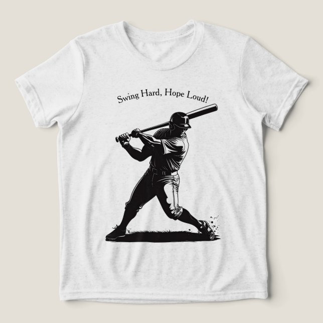 Power Swing – Comic Style Baseball Design Tri-Blend Shirt (Design Front)