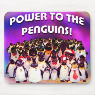 "Power to the Penguins" Mouse Mat