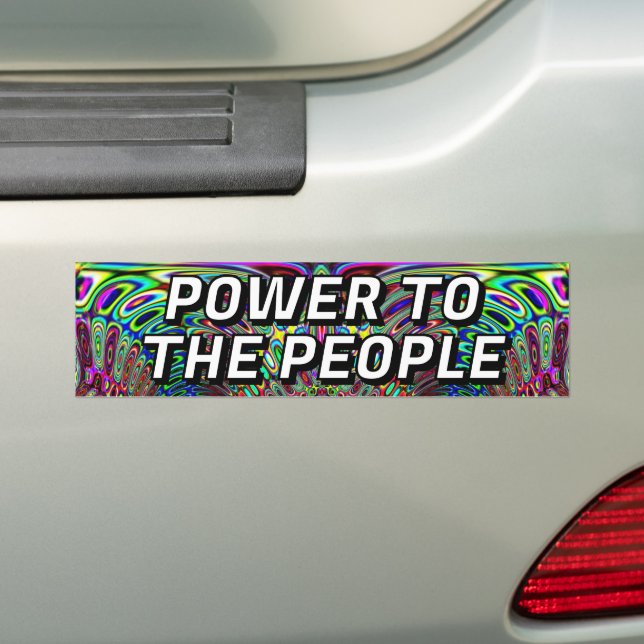 POWER TO THE PEOPLE BUMPER STICKER (On Car)