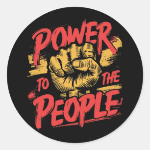 Power to the People Classic Round Sticker