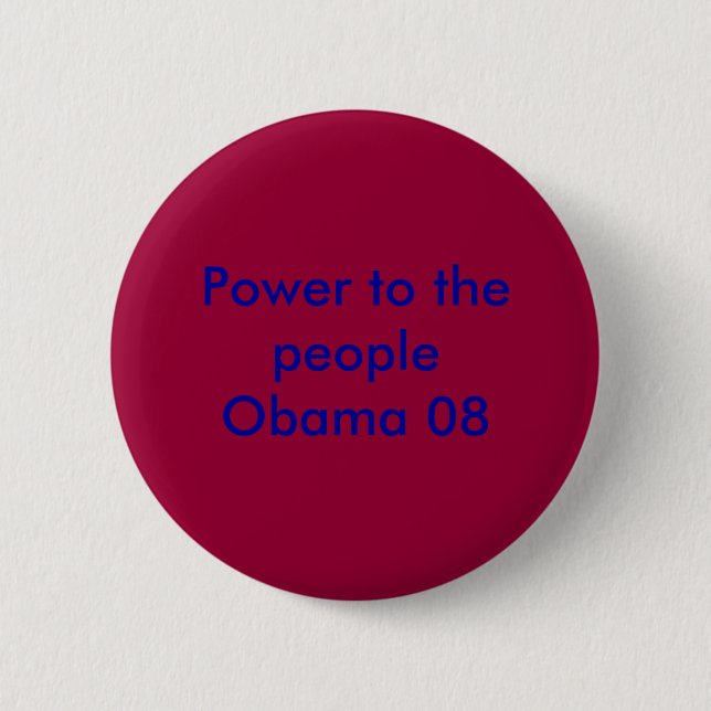 Power to the people Obama 08 6 Cm Round Badge (Front)