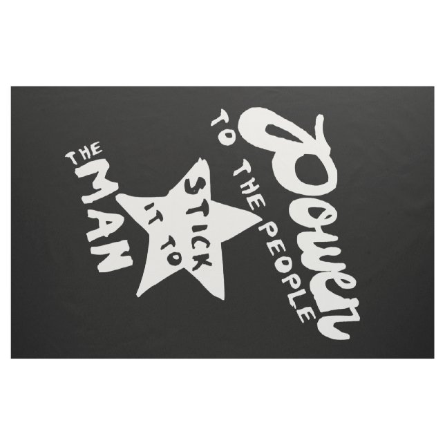 Power To The People Protest Banner Sign Flag Fabric (Fat Quarter)