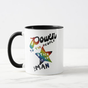 Power To The People (Retro Rainbow Patch) Mug