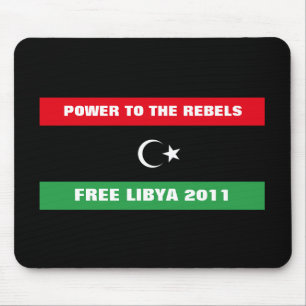 POWER TO THE REBELS FREE LIBYA 2011 MOUSE MAT