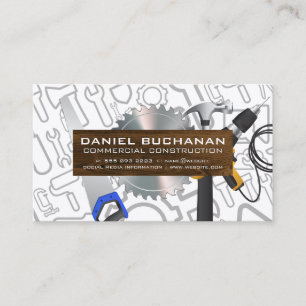 Power Tools General Contractor Blue Collar Business Card