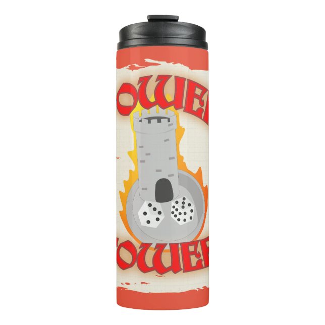 Power Tower Board Game Dice Slogan Design Fun Thermal Tumbler (Front)