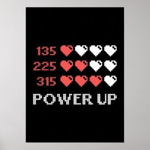 Power Up Bar, Funny, Gamer, Retro, Geek, Nerd Post Poster