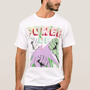 ​Power Up Cyber Grunge Fist Bump Aesthetic Graphic T-Shirt