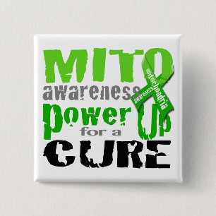 Power Up for Mito Awareness 15 Cm Square Badge