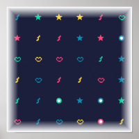 Power-Up Icons Pattern - 8-Bit Video Game Art