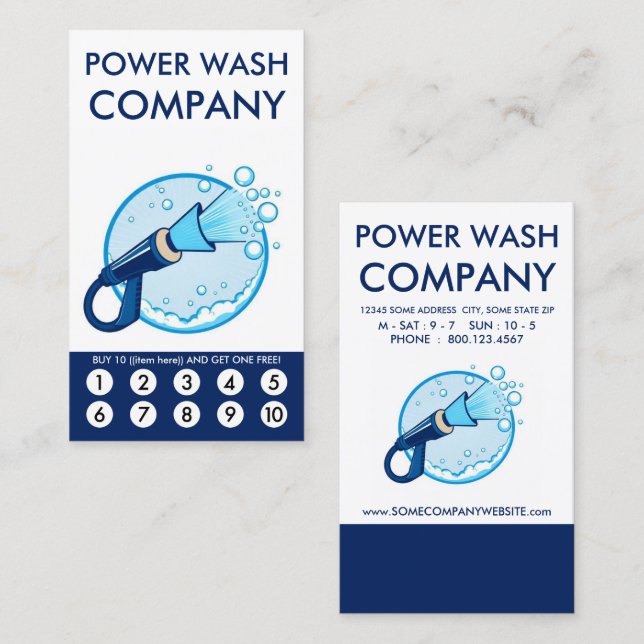 Power Wash Loyalty Punch Card (Front/Back)