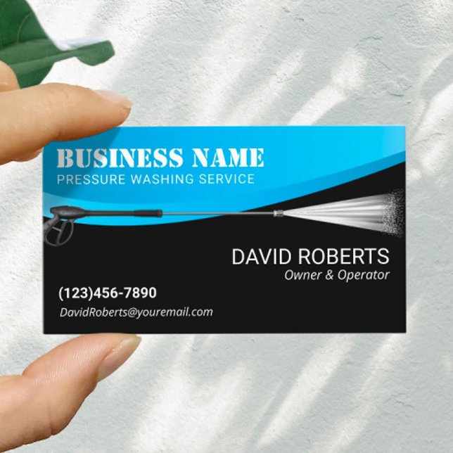 Power Wash Pressure Washing Professional Cleaning Business Card (Creator Uploaded)