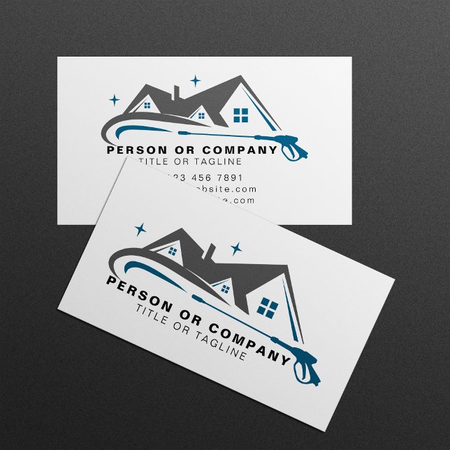 Power Washer House Cleaning Pressure Washing Business Card (Creator Uploaded)