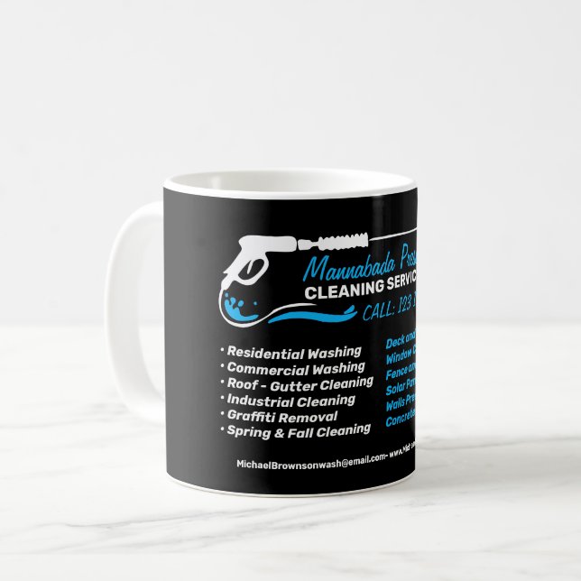 Power Washer House Cleaning Pressure Washing Coffee Mug (Front Left)