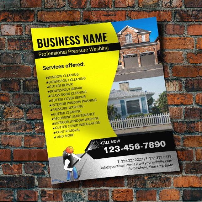 Power Washer Pressure Washing Photo House Cleaning Flyer (Creator Uploaded)