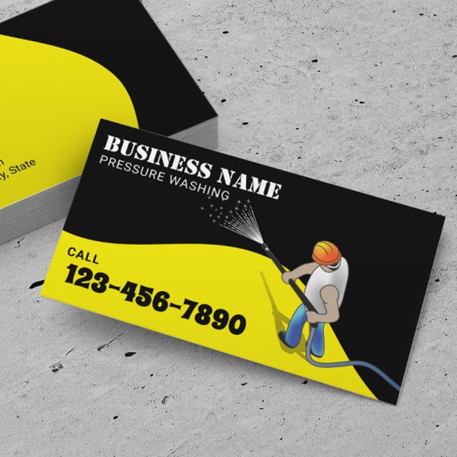 Power Washer Pressure Washing Pro House Cleaning B Business Card (Creator Uploaded)