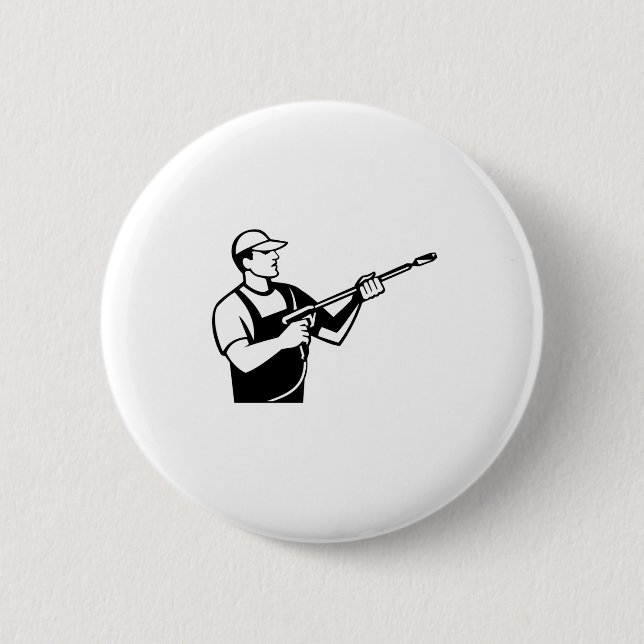 Power Washer with Water Blaster Pressure Washing 6 Cm Round Badge (Front)