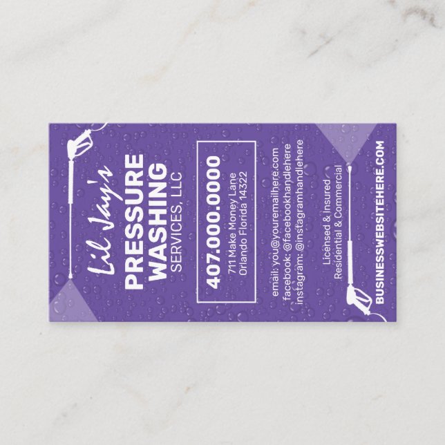 Power Washing & Cleaning Business Card Template (Front)