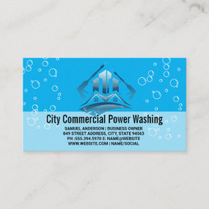 Power Washing Logo   Soap Bubbles  Business Card