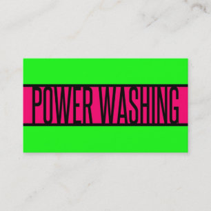 Power Washing Neon Green and Hot Pink Business Card