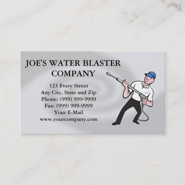 Power Washing Pressure Water Blaster Worker Business Card (Front)