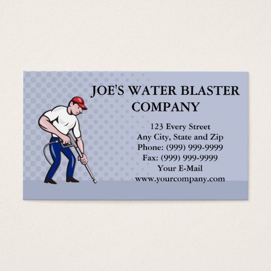 Power Washing Pressure Water Blaster Worker Business Card