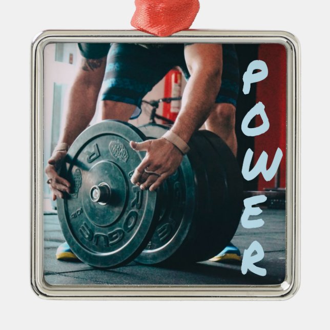 Power Weight Lifting Gym Health Metal Tree Decoration (Front)