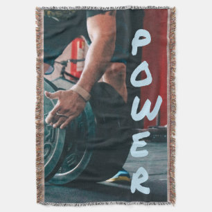 Power Weight Lifting Gym Health Throw Blanket