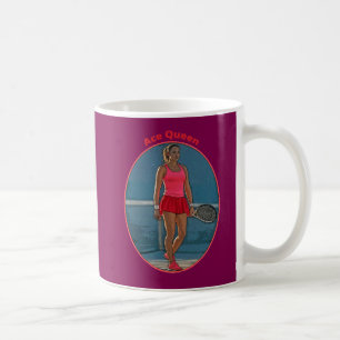 Power Woman Tennis Player Holding her Racket URM Coffee Mug