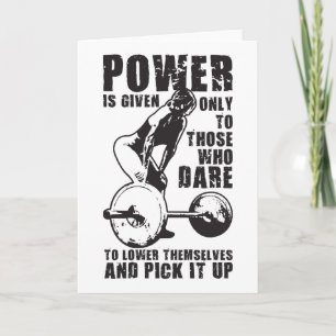 POWER. Women's Weightlifting Workout Motivational Card