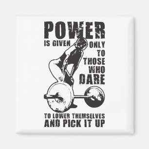 POWER. Women's Weightlifting Workout Motivational Magnet