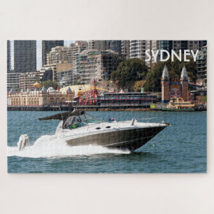 Powerboat on Sydney Harbour, Australia Jigsaw Puzzle
