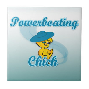 Powerboating Chick #3 Tile