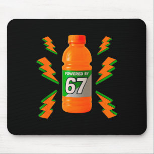 Powered By 67 Aura Energy Funny 6 7 Meme Six Seven Mouse Mat