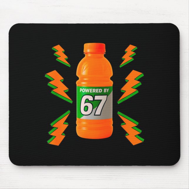 Powered By 67 Aura Energy Funny 6 7 Meme Six Seven Mouse Mat (Front)