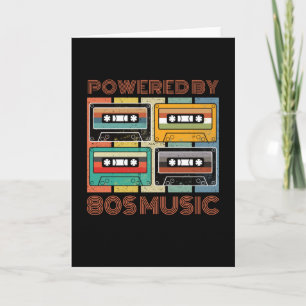 Powered By 80s Music Cassette Retro Card