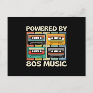 Powered By 80s Music Cassette Retro Postcard