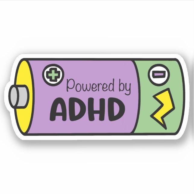 Powered by ADHD | Purple & Green Battery (Front)