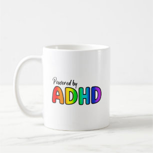 Powered by ADHD   Rainbow Typography Coffee Mug
