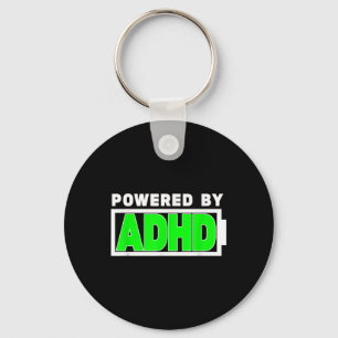 Powered By Adhd Tee Mental Health Awareness Key Ring
