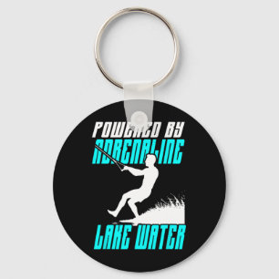 Powered By Adrenaline And Lake Water Refoot Skiing Key Ring