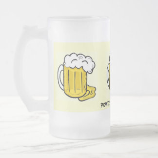 Powered By Alcohol Frosted Beer Mug