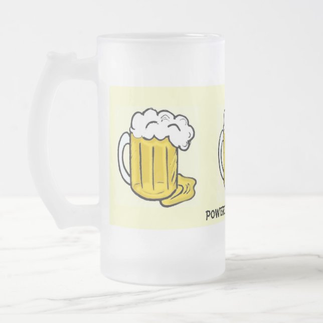 Powered By Alcohol Frosted Beer Mug (Left)