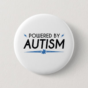 Powered By Autism 6 Cm Round Badge