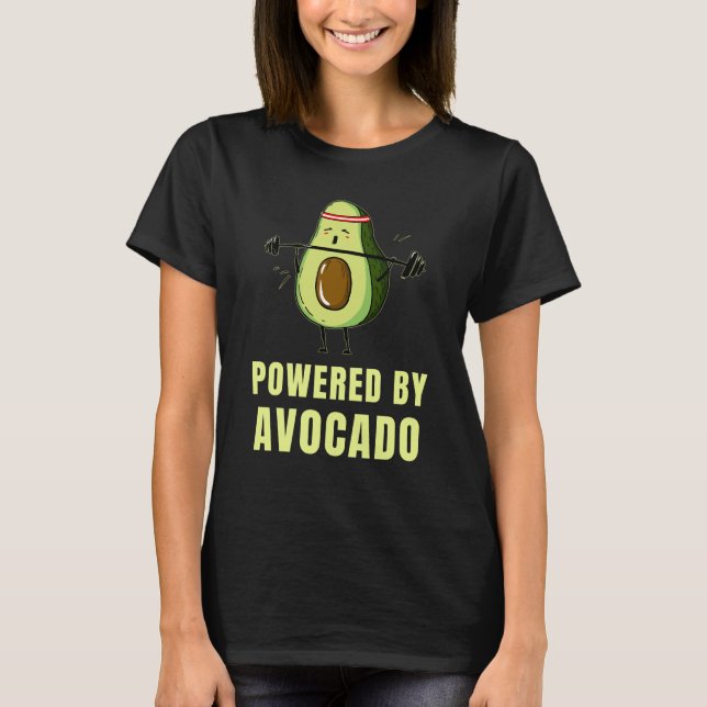 Powered By Avocado - Funny Fitness Shirt (Front)