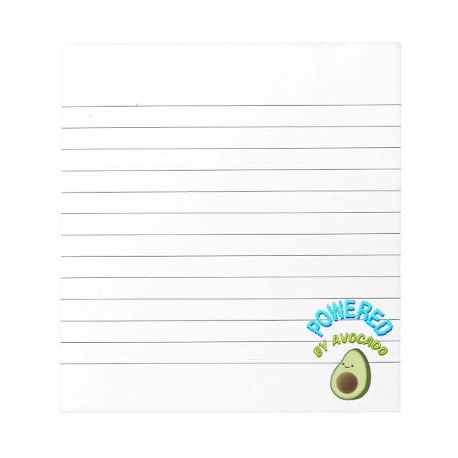 Powered By Avocado Lined Notepad (Front)