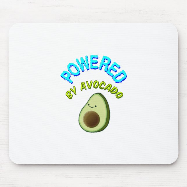 Powered By Avocado Mouse Mat (Front)