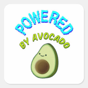 Powered By Avocado Square Sticker