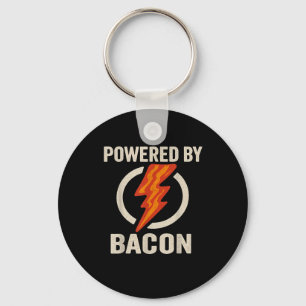 Powered By Bacon Funny Meat Lover Bbq Grill Carniv Key Ring